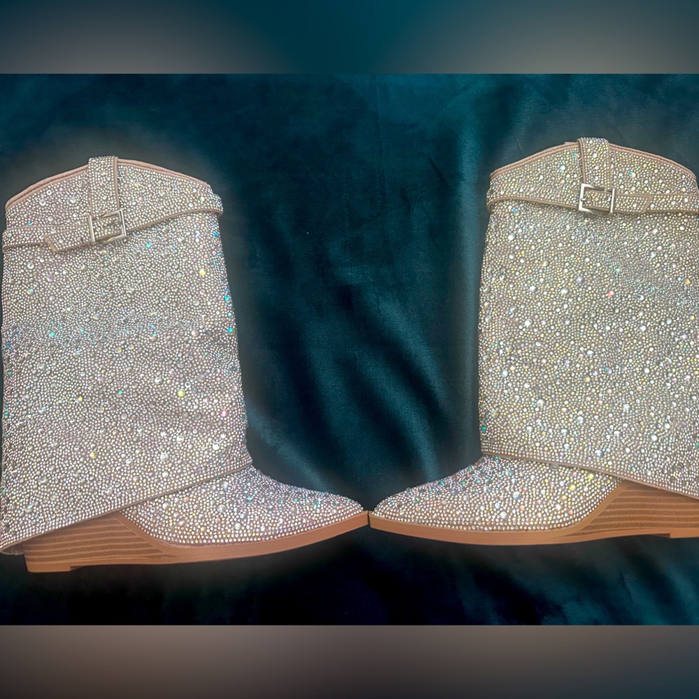 Madden Girl: Rhinestone cuffed boots size 8 women
